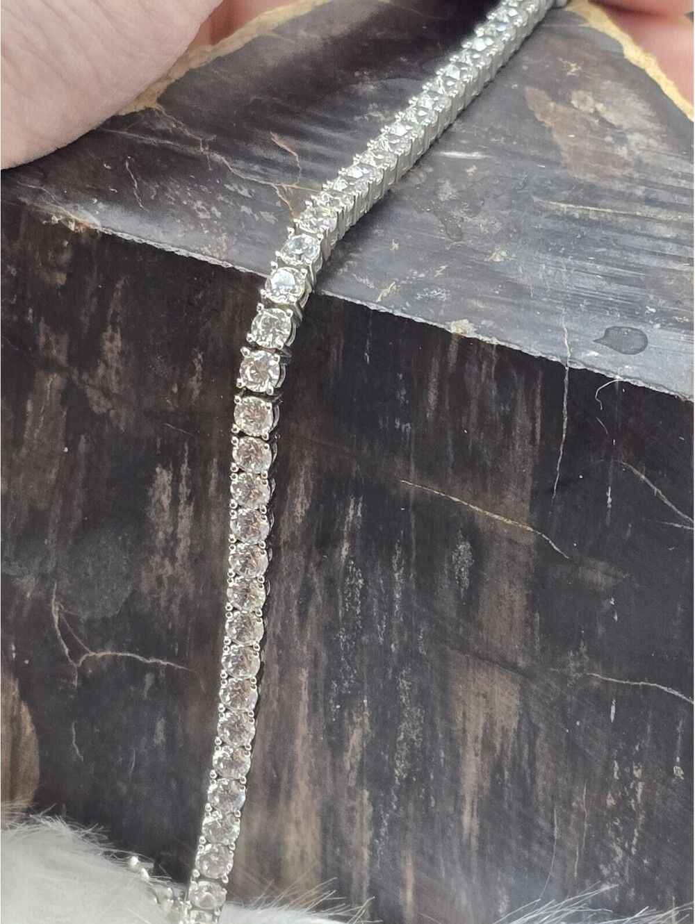 925 Sterling Silver Cubic Zirconia Classic Tennis Bracelet - Picture 2 of 7